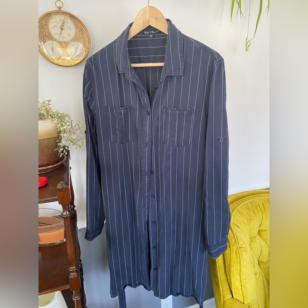 Velvet Heart Pinstriped Shirtdress